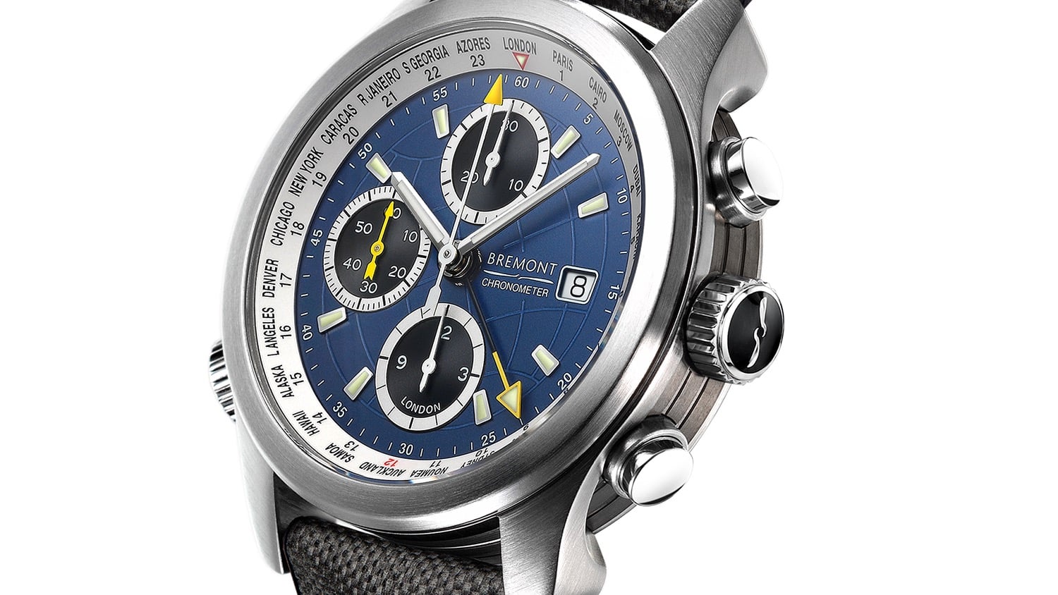 Bremont ALT1 WT-Blue travel watch.