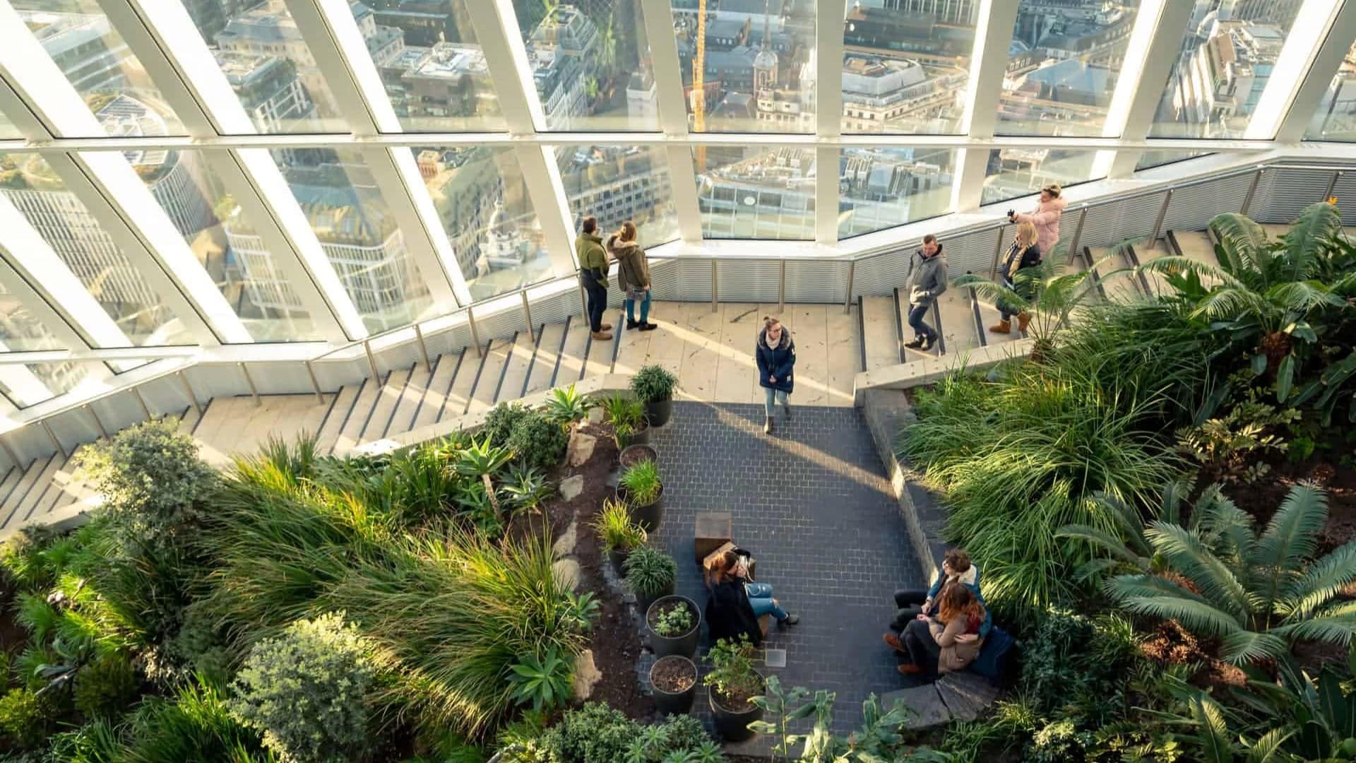People exploring The Sky Garden Fenchurch Building