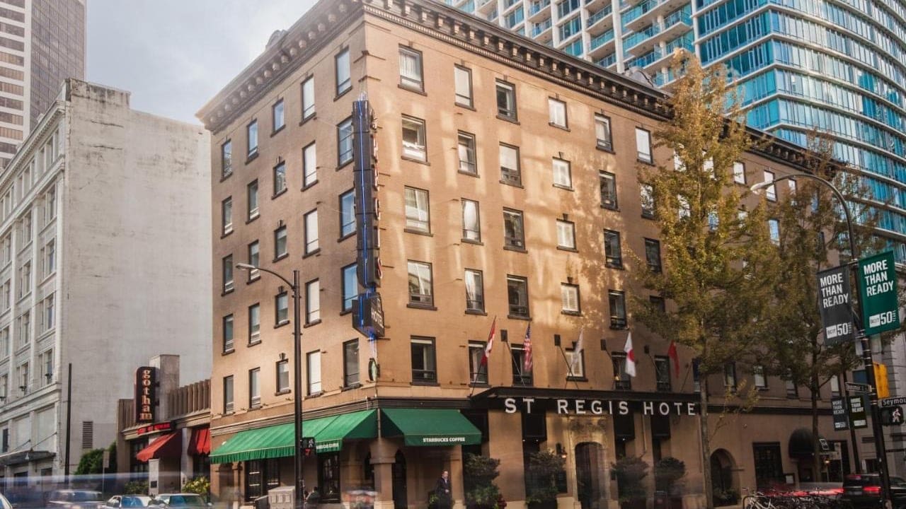 Main entrance of st regis hotel vancouver