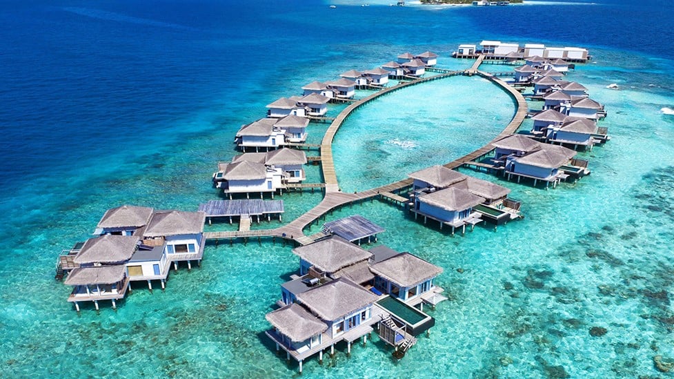 On water suites at Raffles Maldives Merdhoo resort.