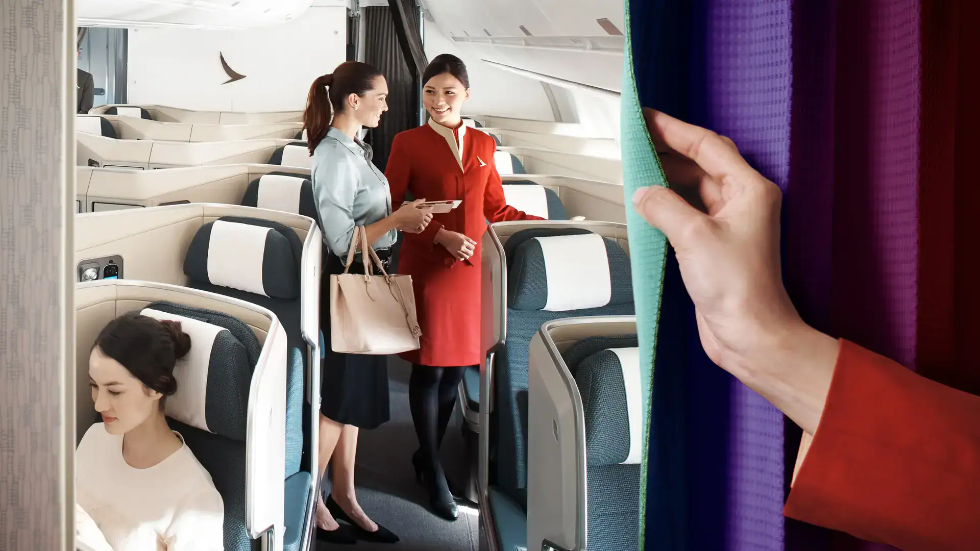 Cathay Pacific business class cabin